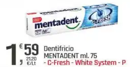 Supermercati Dok Dentifricio MENTADENT offerta