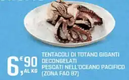 Supermercati Dok Tentacoli di totano giganti decongelati pescati offerta