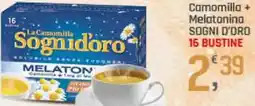 Supermercati Dok Camomilla + melatonina sogni d'oro 16 bustine offerta