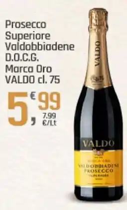 Supermercati Dok Prosecco Superiore Valdobbiadene D.O.C.G. Marca Oro VALDO offerta