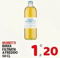 Premium Supermercati Moretti birra filtrata a freddo offerta
