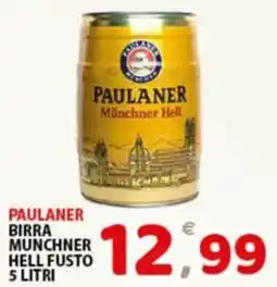 Premium Supermercati Paulaner birra munchner hell fusto offerta