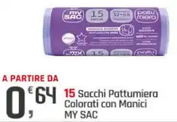 Supermercati Dok 15 Sacchi Pattumiera Colorati con Manici MY SAC offerta