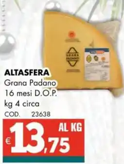 Altasfera ALTASFERA Grana Padano 16 mesi D.O.P. offerta