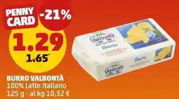 PENNY Burro valbontà 100% latte italiano offerta
