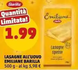 PENNY Lasagne all'uovo emiliane BARILLA offerta