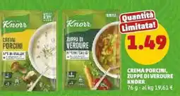 PENNY Crema porcini, zuppe di verdure KNORR offerta