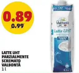 PENNY Latte uht parzialmente scremato VALBONTÀ offerta