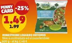 PENNY Minestrone leggero ortomio filiera controllata ed ecosostenibile offerta