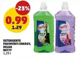 PENNY Detergente pavimenti energy, relax NETTY offerta
