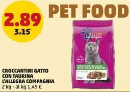 PENNY Croccantini gatto con taurina L'ALLEGRA COMPAGNIA offerta