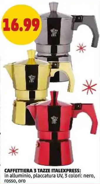 PENNY Caffettiera 3 tazze ITALEXPRESS offerta