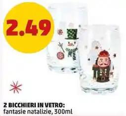 PENNY 2 bicchieri in vetro offerta