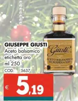 Altasfera GIUSEPPE GIUSTI Aceto balsamico etichetta oro offerta