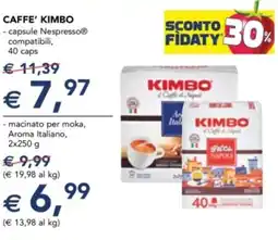 Esselunga Caffee' KIMBO - capsule Nespresso offerta