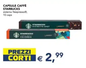 Esselunga Capsule caffè STARBUCKS offerta