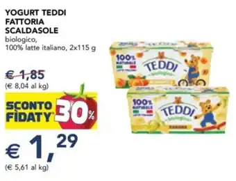 Esselunga Yogurt teddi fattoria scaldasole TEDDI offerta