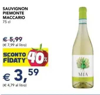 Esselunga Sauvignon piemonte MACCARIO offerta