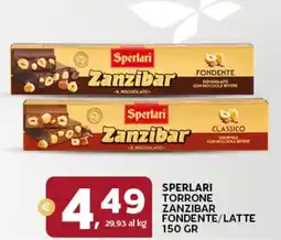 Extra Supermercati Sperlari torrone zanzibar fondente/latte offerta