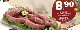 Extra Supermercati Salsiccia di maiale nero 100% italiano di filiera certificata offerta