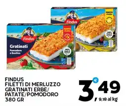 Extra Supermercati Findus filetti di merluzzo gratinati erbe/ patate/pomodoro offerta