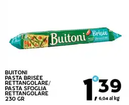 Extra Supermercati Buitoni pasta brisée rettangolare/ pasta sfoglia rettangolare offerta