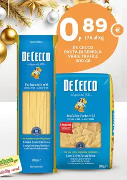 Extra Supermercati De cecco pasta di semola varie trafile offerta