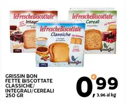 Extra Supermercati Grissin bon fette biscottate classiche/ integrali/cereali offerta