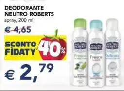 Esselunga Deodorante NEUTRO ROBERTS Spray offerta