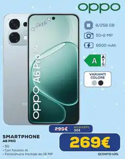 Euronics oppo SMARTPHONE A6 PRO offerta