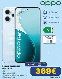 Euronics oppo SMARTPHONE RENO 14 FS offerta