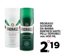 Extra Supermercati Proraso schiuma da barba rinfrescante/ pelli sensibili offerta
