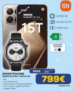 Euronics XIAOMI Smartphone REDMI 15T PRO + WATCH S4 offerta