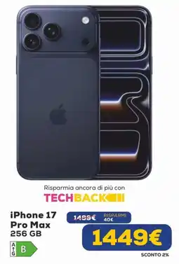Euronics iPhone 17 Pro Max 256GB offerta