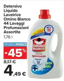 Carrefour Detersivo Liquido Lavatrice Omino Bianco 44 Lavaggi Profumazioni Assortite offerta