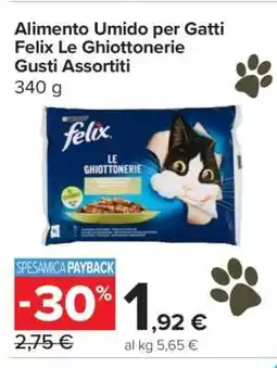 Carrefour Alimento Umido per Gatti Felix Le Ghiottonerie Gusti Assortiti offerta