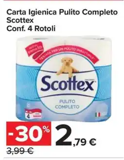 Carrefour Carta Igienica Pulito Completo Scottex offerta