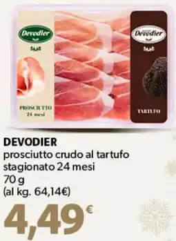 Supermercati Dok DEVODIER prosciutto crudo al tartufo stagionato 24 mesi offerta
