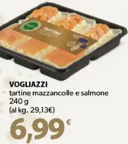 Supermercati Dok VOGLIAZZI tartine mazzancolle e salmone offerta