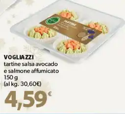 Supermercati Dok VOGLIAZZI tartine salsa avocado e salmone affumicato offerta