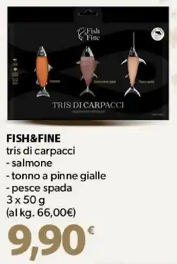 Supermercati Dok FISH&FINE tris di carpacci offerta