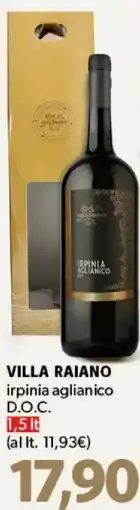 Supermercati Dok VILLA RAIANO irpinia aglianico D.O.C. offerta