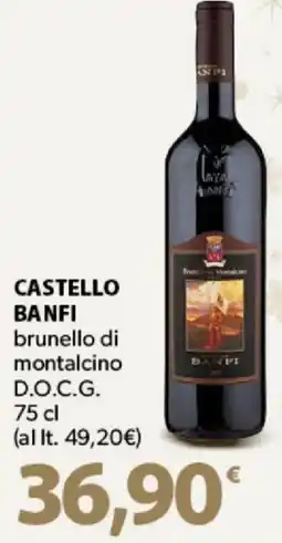 Supermercati Dok CASTELLO BANFI brunello di montalcino D.O.C.G. offerta