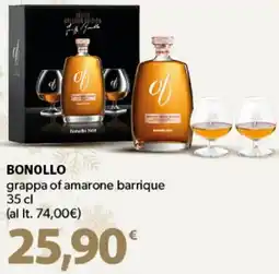 Supermercati Dok BONOLLO grappa of amarone barrique offerta