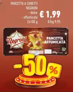Conad Pancetta a cubetti NEGRONI offerta