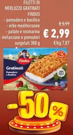 Conad Filetti di merluzzo gratinati FINDUS offerta