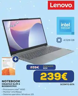 Euronics Lenovo NOTEBOOK IDEAPAD SLIM 3 82XBOOCMIX offerta