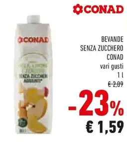 Conad Bevande senza zucchero CONAD offerta