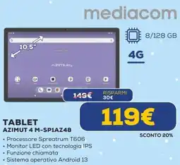 Euronics mediacom TABLET AZIMUT 4 M-SP1AZ48 offerta