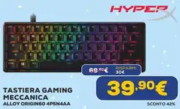 Euronics HYPERX TASTIERA GAMING MECCANICA ALLOY ORIGIN60 4P5N4AA offerta